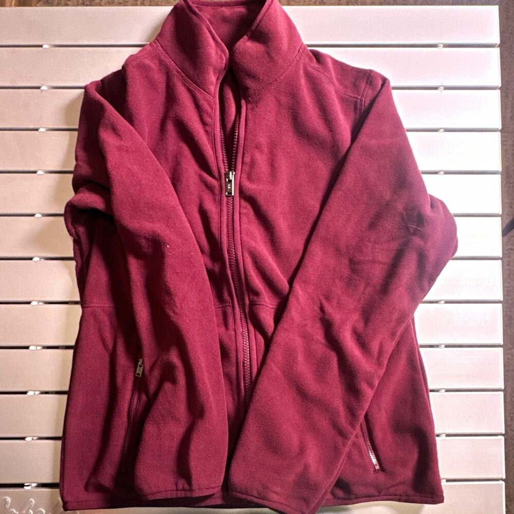 32 HEAT Women's Purple Fleece Jacket Full Zip Long Sleeve w/ Pockets S